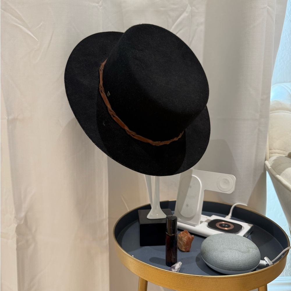 Brixton Classic Black Hat with Tan Band